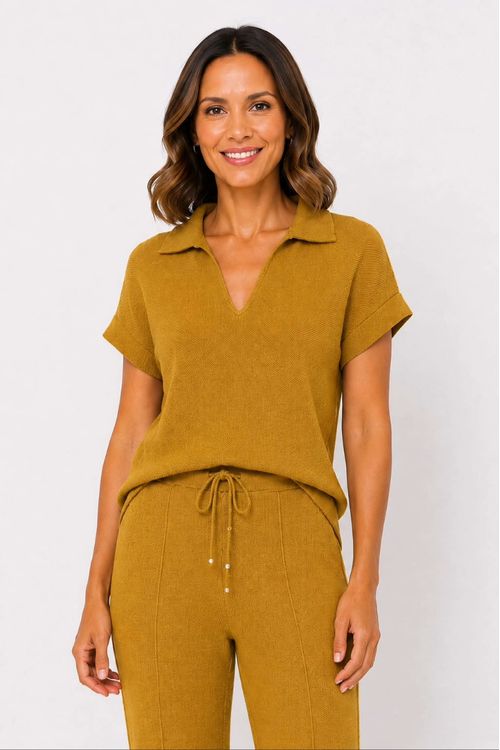 Blusa heritage manga japa MOSTARDA